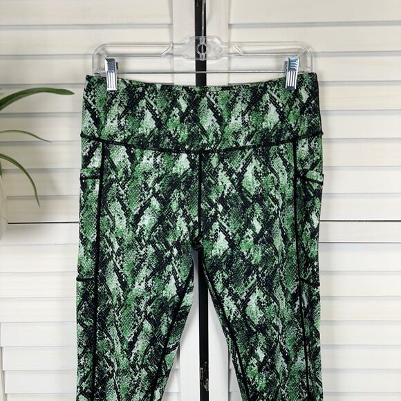 CVG Constantly Varied Gear Leggings Full Length Green Venom Snake Print Size L - Picture 3 of 9